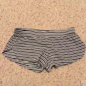 Acacia Swimwear Black and White Striped Sleep Shorts